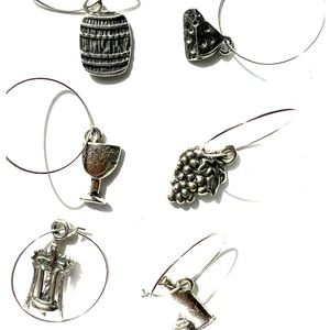 Wine Charms silver-tone set of 6